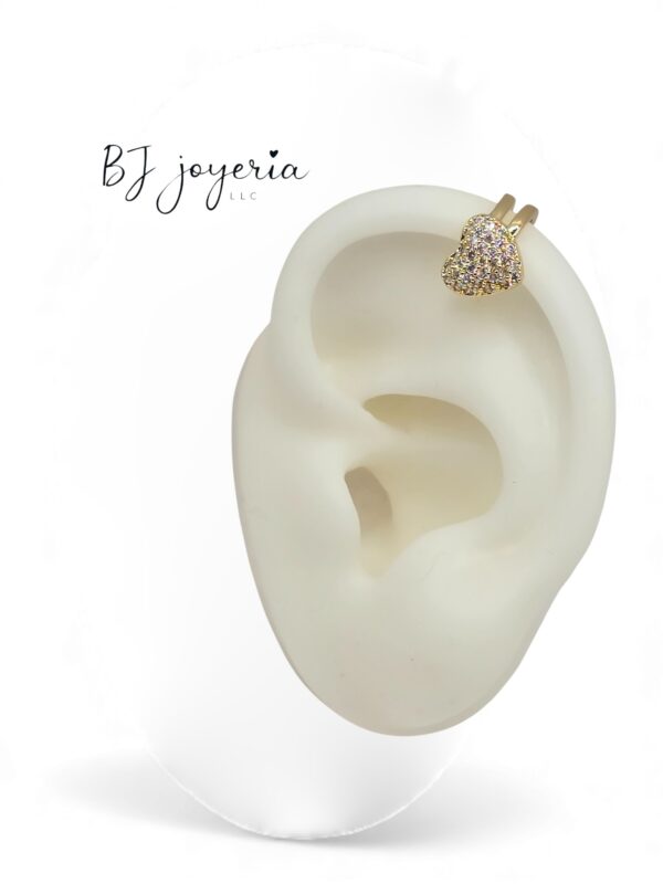 COPPER EAR CUFF ARO HEART (0687)