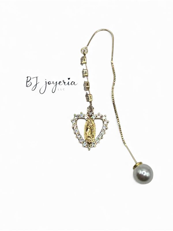 COPPER PENDANT EARRINGS VIRGIN/HEART (0700)