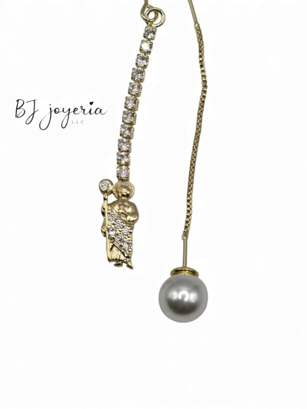 Copper Pendant Earrings Saint Jude (0695)