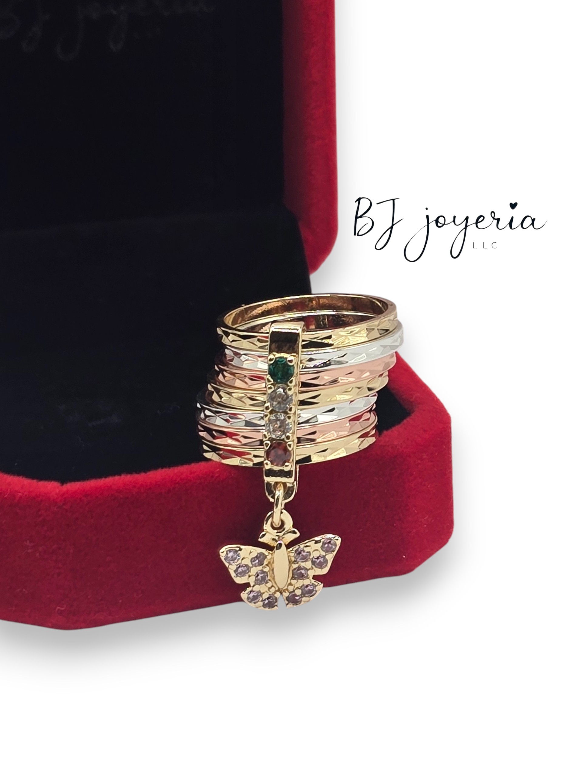 COPPER WEEKLY RING WITH BUTTERFLY CHARM (1784) - Image 3