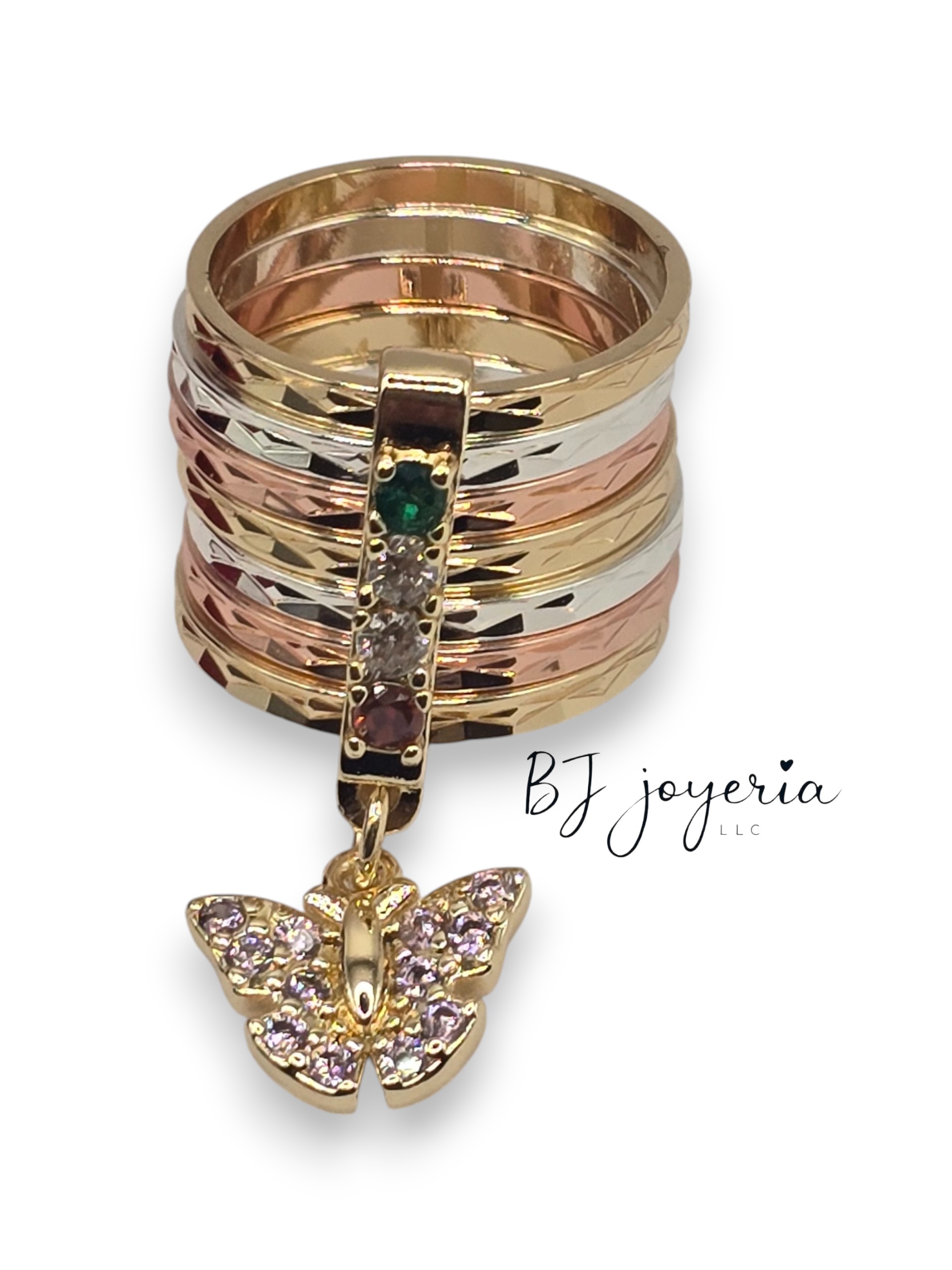 COPPER WEEKLY RING WITH BUTTERFLY CHARM (1784) - Image 2