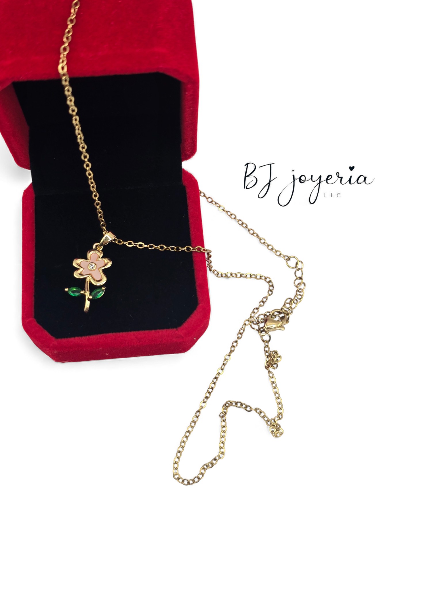 COPPER CHAIN AND FLOWER PENDANT (0704) - Image 2