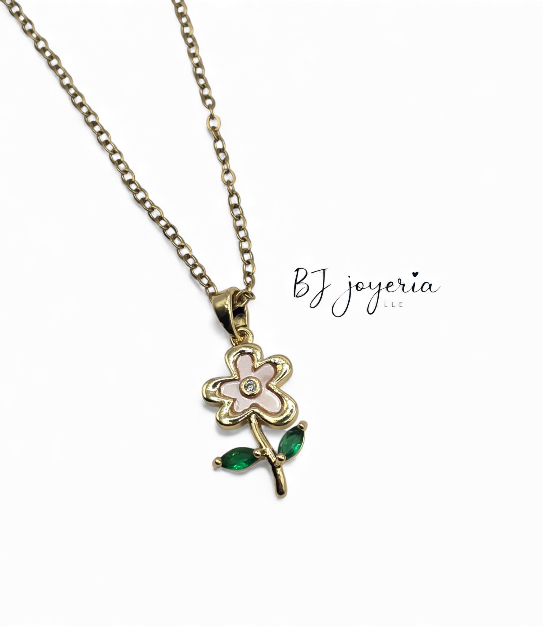 COPPER CHAIN AND FLOWER PENDANT (0704)