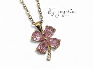COPPER CHAIN AND FOUR-LEAF CLOVER PENDANT (0703)