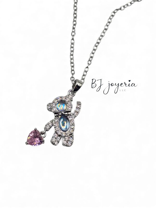 COPPER CHAIN AND BLUE TEDDY PENDANT (0702)