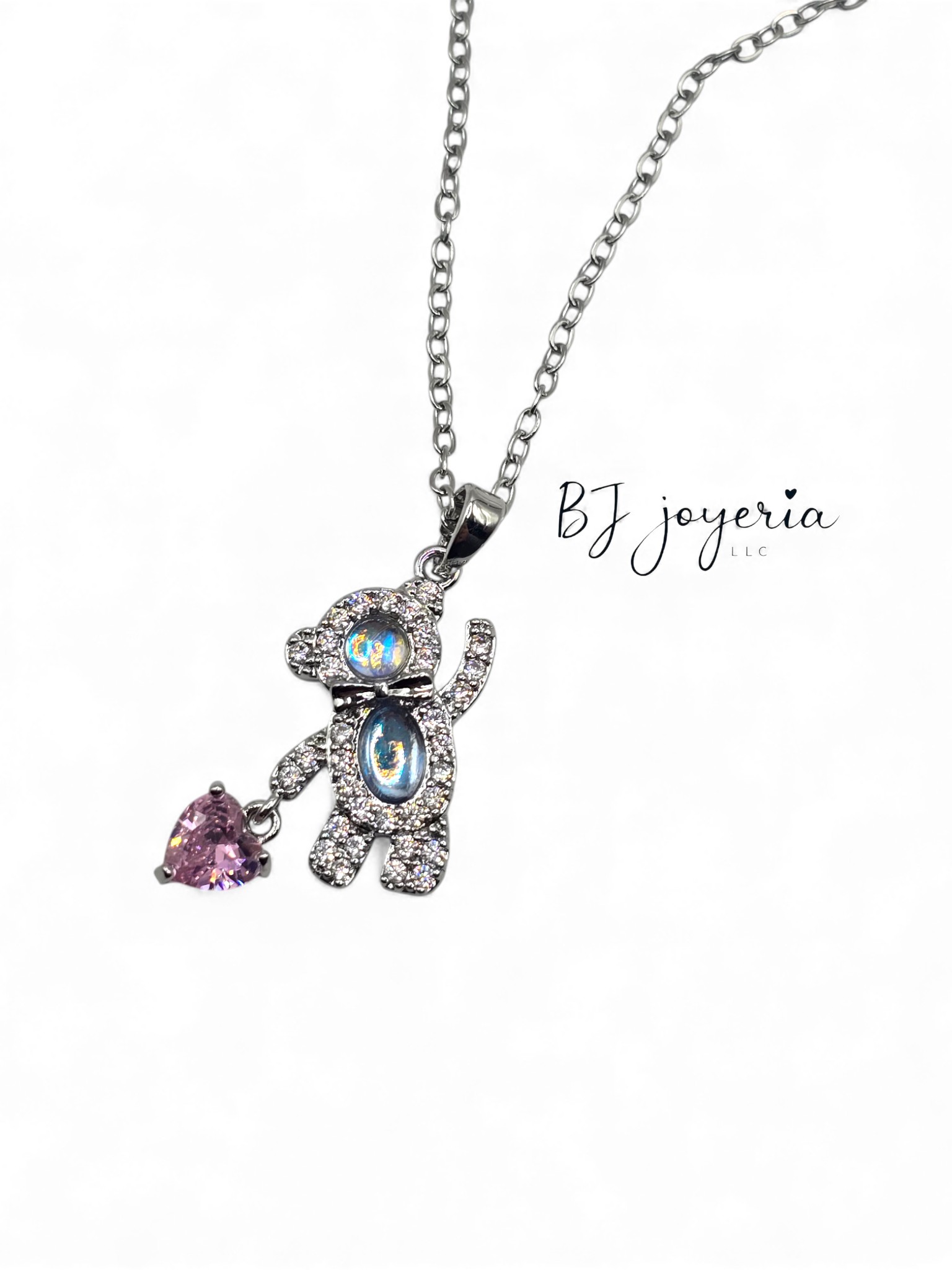 COPPER CHAIN AND BLUE TEDDY PENDANT (0702)