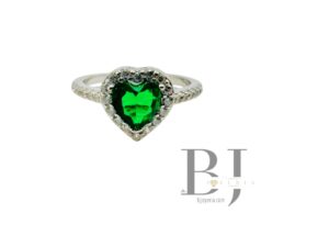 EMERALD GREEN HEART RING (1299)