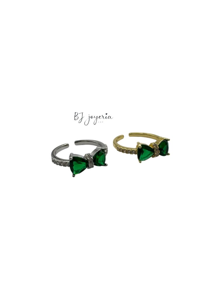 COPPER GREEN BOW RING (0723)