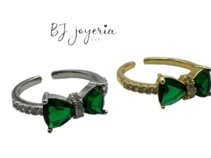 COPPER GREEN BOW RING (0723)