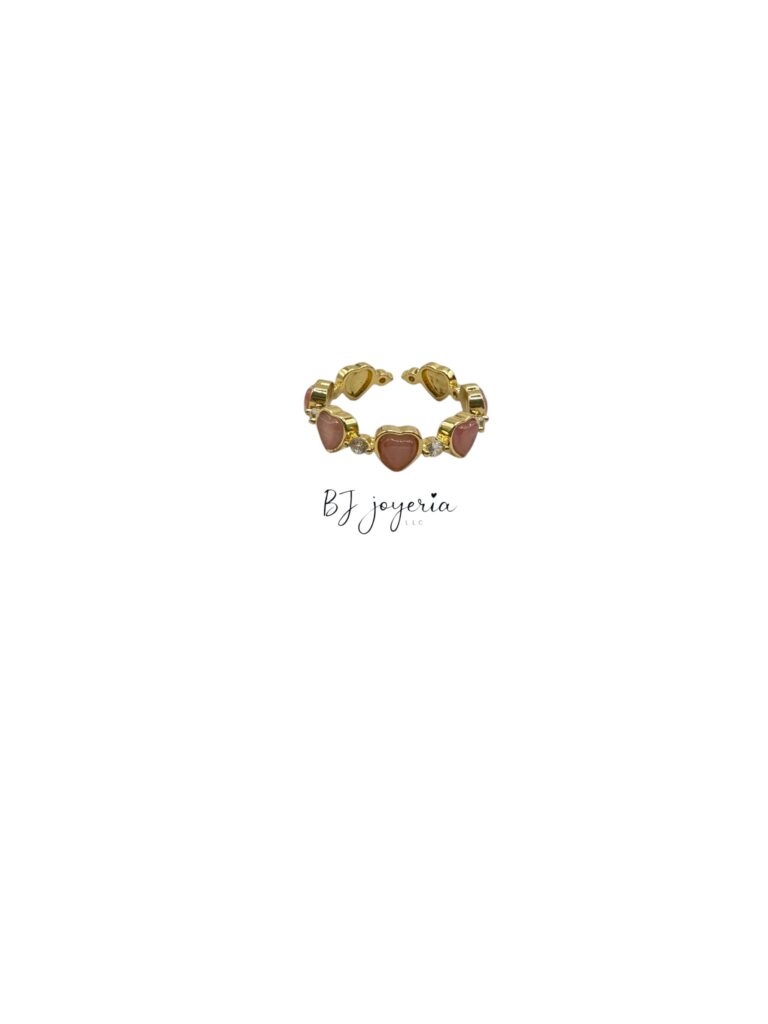 COPPER PINK HEART RING (0863)
