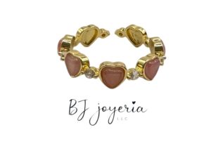 COPPER PINK HEART RING (0863)