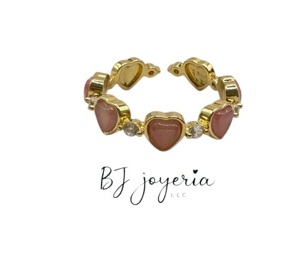 COPPER PINK HEART RING (0863)