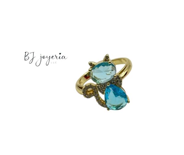 COPPER BLUE KITTY RING (0721)