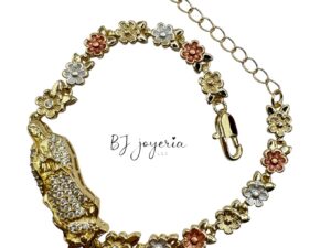 COPPER VIRGIN MARY FLOWER BRACELET (1037)