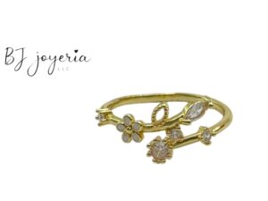 COPPER FLORAL LEAF RING (0170)
