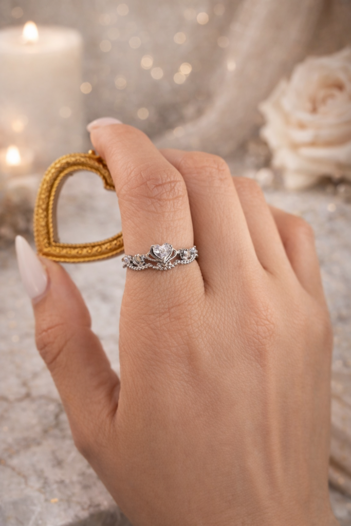 COPPER HEART STACKED RING (0865)