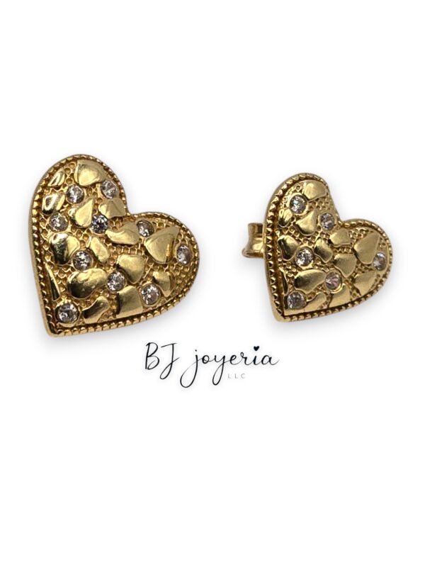 NUGGET HEART EARRINGS (0262)