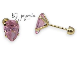 DROP PINK BALL CLASP 14K (0084)