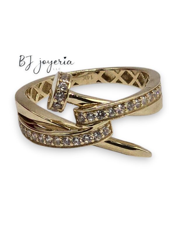 NAIL RING #7.5 14K (0777)