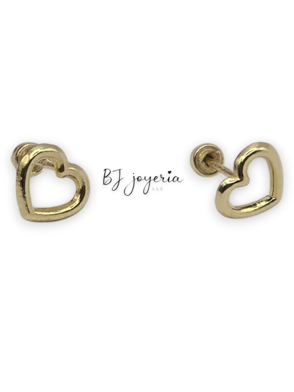 HEART EARRINGS BALL CLASP 10K (0268)