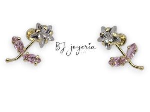 FLOWER EARRING BALL CLASP 14K (0524)