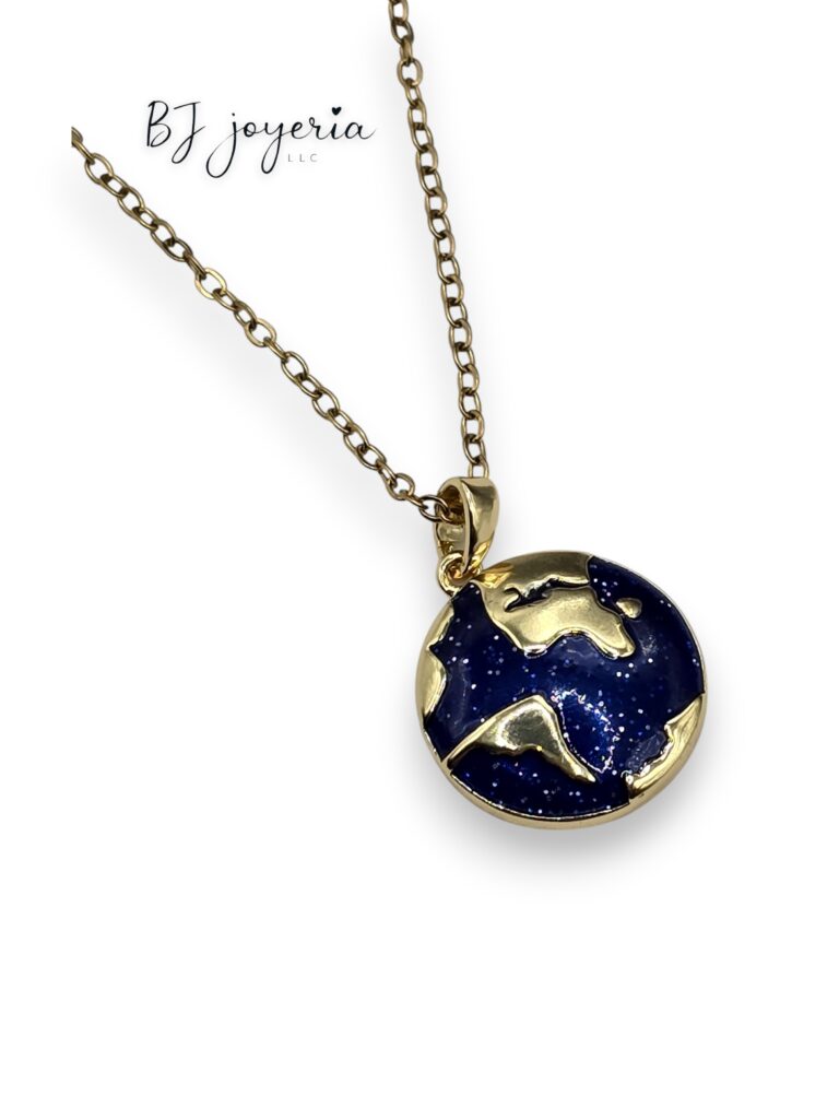 COPPER CHAIN WITH PLANET EARTH PENDANT (1116)