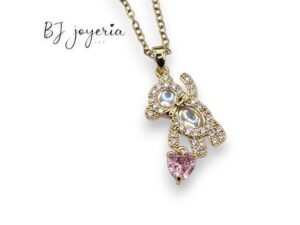 COPPER CHAIN WITH BEAR WITH HEART CHARM PENDANT (1036)