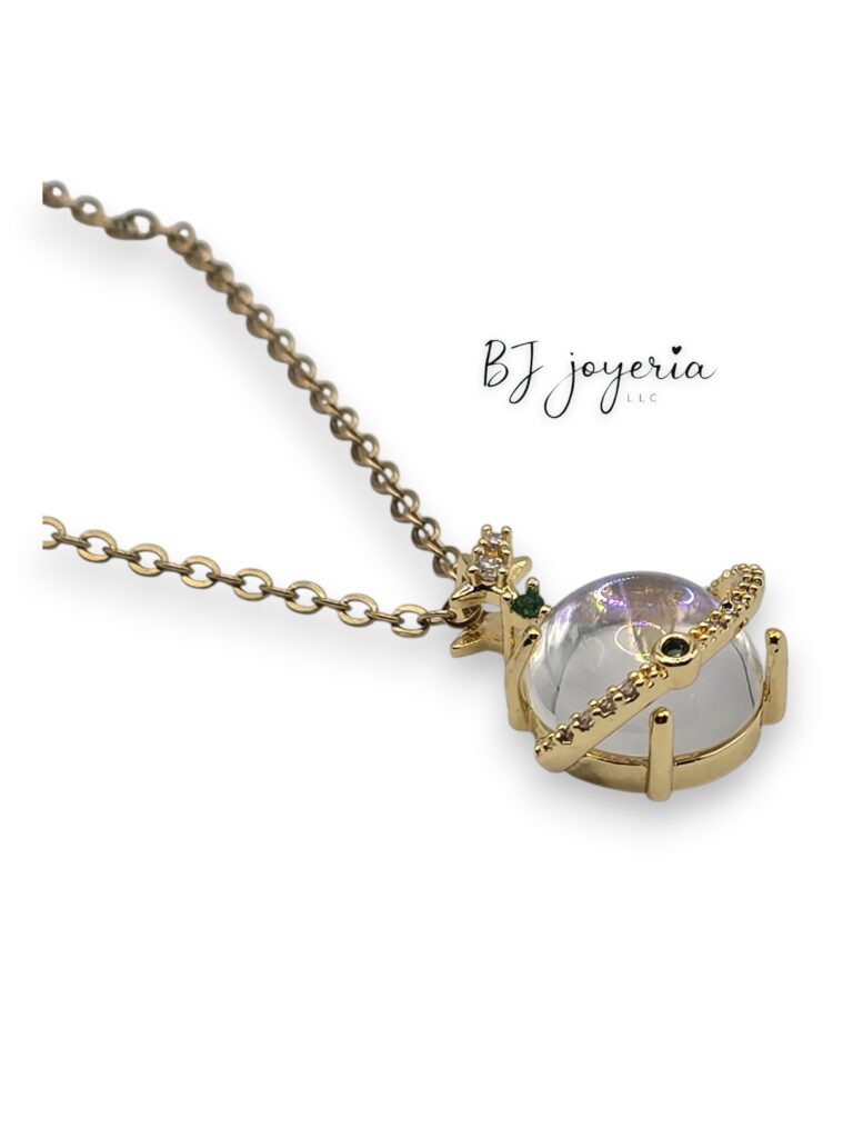 COPPER CHAIN WITH SATURN PLANET PENDANT (0833)