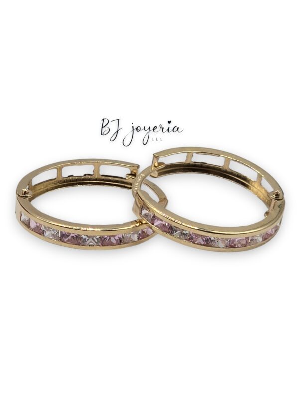 BABY PINK HOOPS 14K (0240)