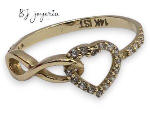 HEART AND INFINITI RING #7.5 14K (0226)