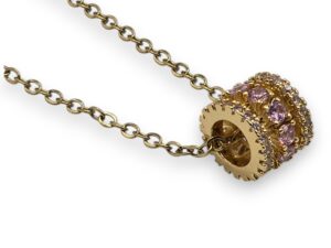 COPPER CHAIN WITH PINK RING PENDANT (1047)