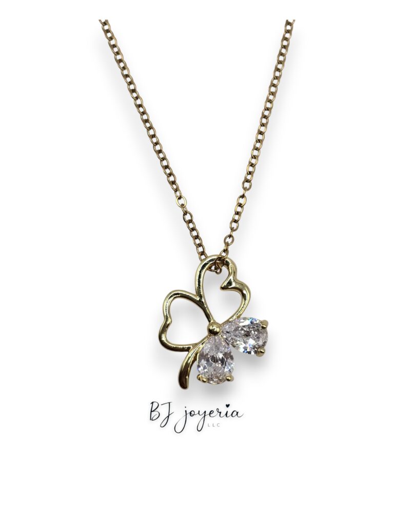 COPPER CHAIN WITH LUCKY CLOVER PENDANT (0869)