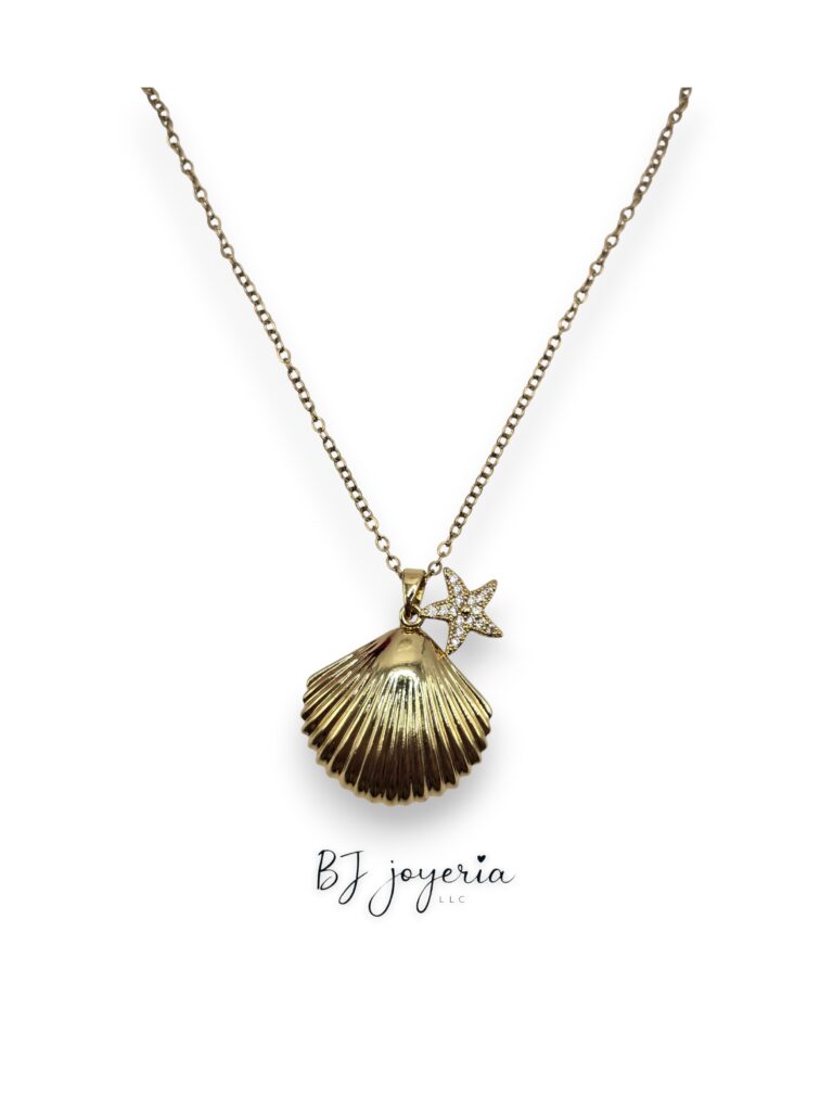 COPPER CHAIN WITH SEASHELL AND STARFISH PENDANT (1731)