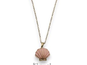 COPPER CHAIN WITH PINK SHELL PENDANT (1732)