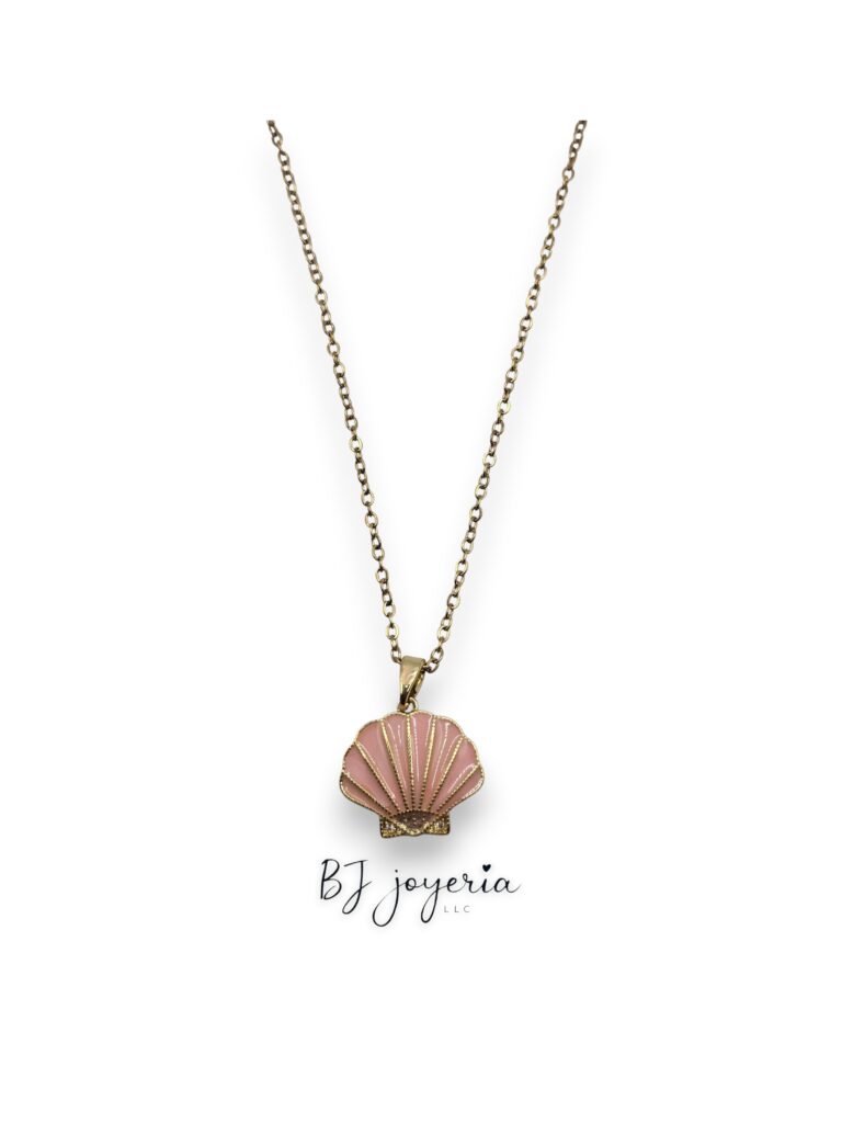 COPPER CHAIN WITH PINK SHELL PENDANT (1732)