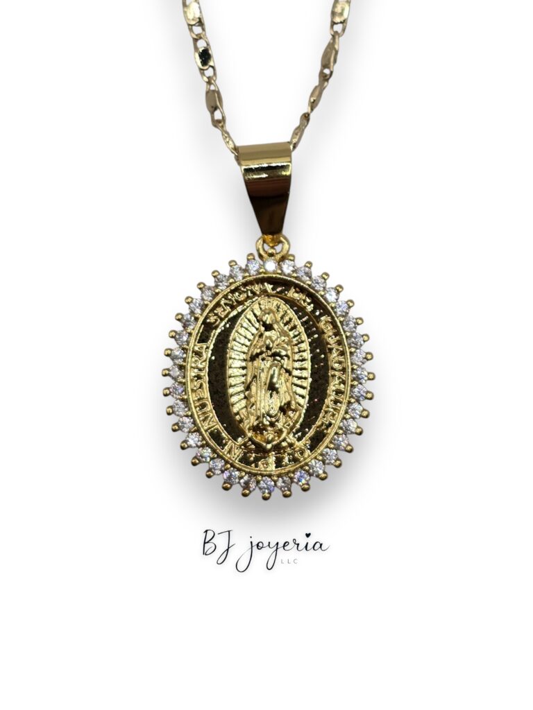 COPPER CHAIN WITH A VIRGIN AT GUADALUPE PENDANT (1130)
