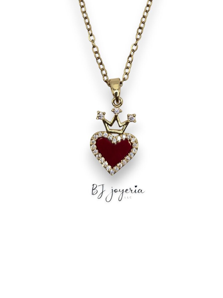 COPPER CHAIN WITH HEART WITH CROWN PENDANT (1127)