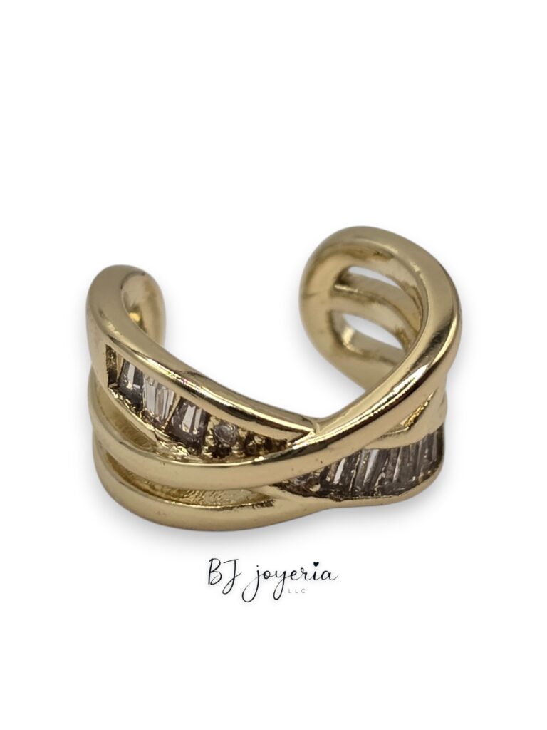 COPPER EAR CUFF ZIRCONIA BAGUETTE (1737)