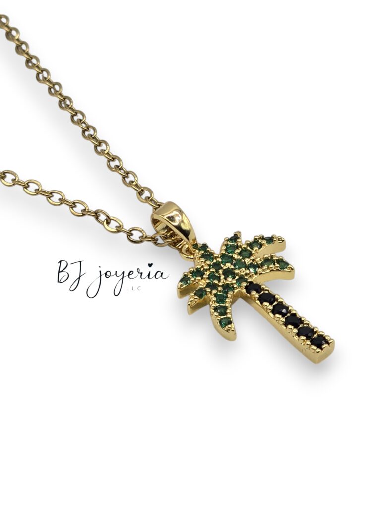 COPPER CHAIN WITH PALM TREE PENDANT (1708)