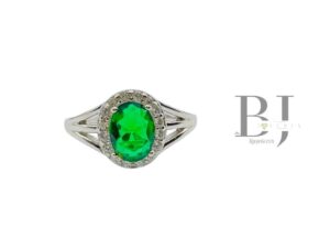 GREEN OVAL RING (1290)