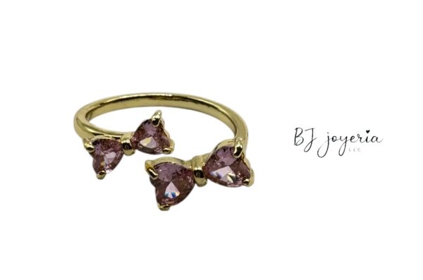 COPPER PINK BOW DUO RING (0885)