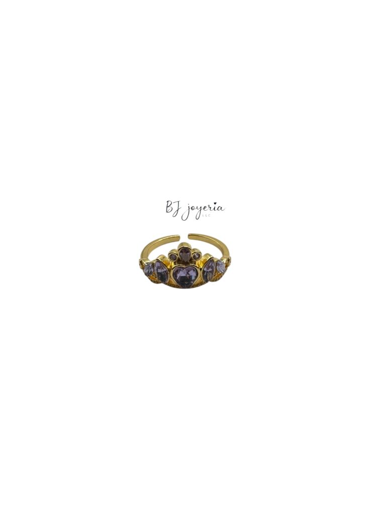 COPPER PURPLE CROWN RING (0875)