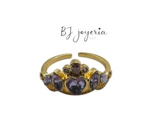 COPPER PURPLE CROWN RING (0875)