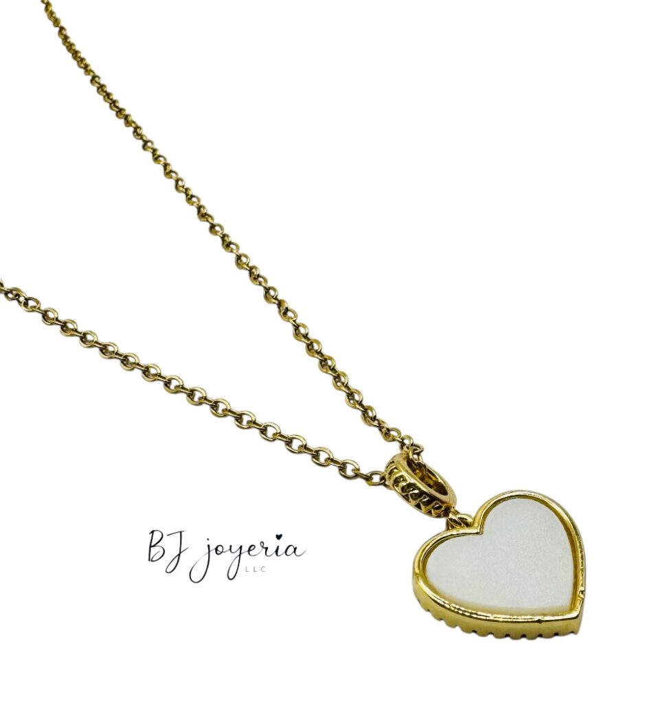 COPPER CHAIN WITH WHITE HEART PENDANT (1697)