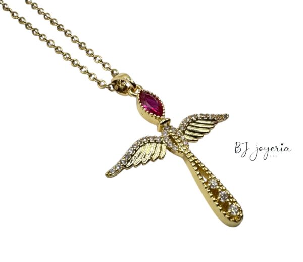 COPPER CHAIN WITH WING CROSS (1700)