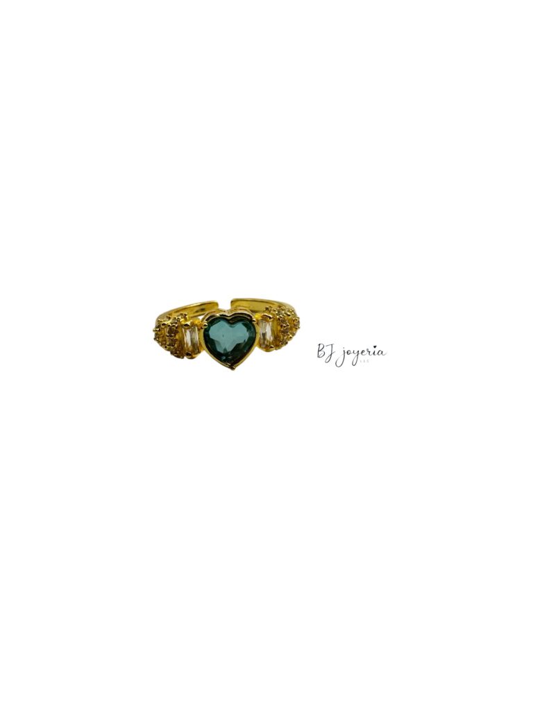 COPPER BLUE HEART RING (0879)