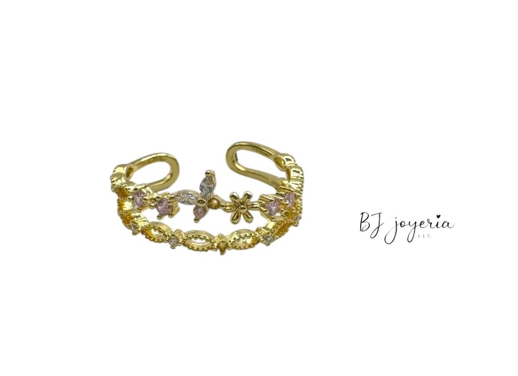COPPER MINI BUTTERFLY STACKED RING (0904)