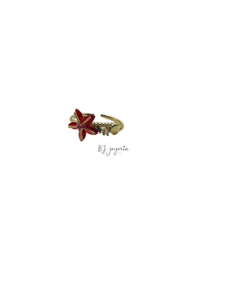 COPPER RED STARFISH RING (0866)