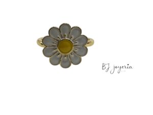 COPPER WHITE FLOWER RING (0867)