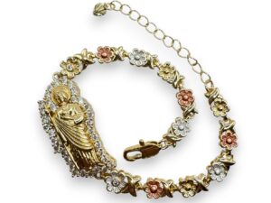 COPPER WHITE ST JUDE FLOWER BRACELET (1027)